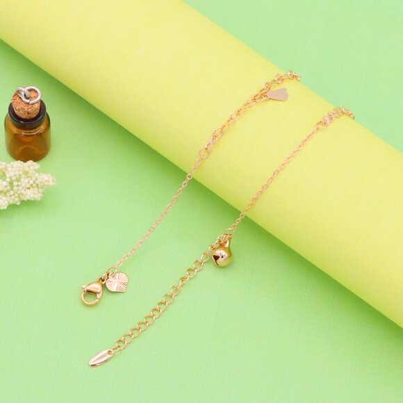 "Rose Gold Anklet with Star, Butterfly & Bell Charms, XPAL1051 - Picture 8 of 14